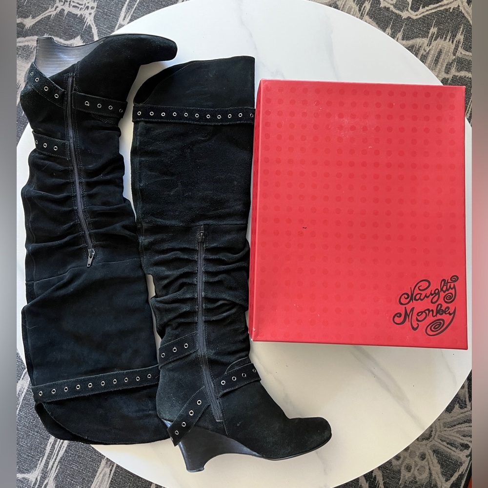 Naughty Monkey Black Over the Knee Boots